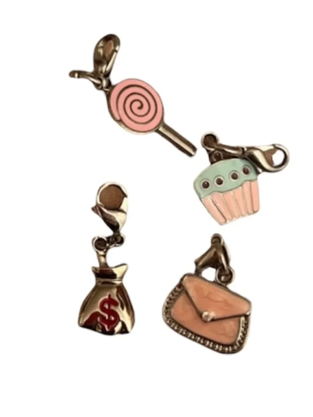 Adorable Girls Sweet Treats and Shopping Themed Bracelet Charms 5 pcs